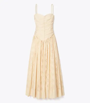 Broderie Anglaise Hook-and-Eye Dress