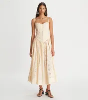 Broderie Anglaise Hook-and-Eye Dress