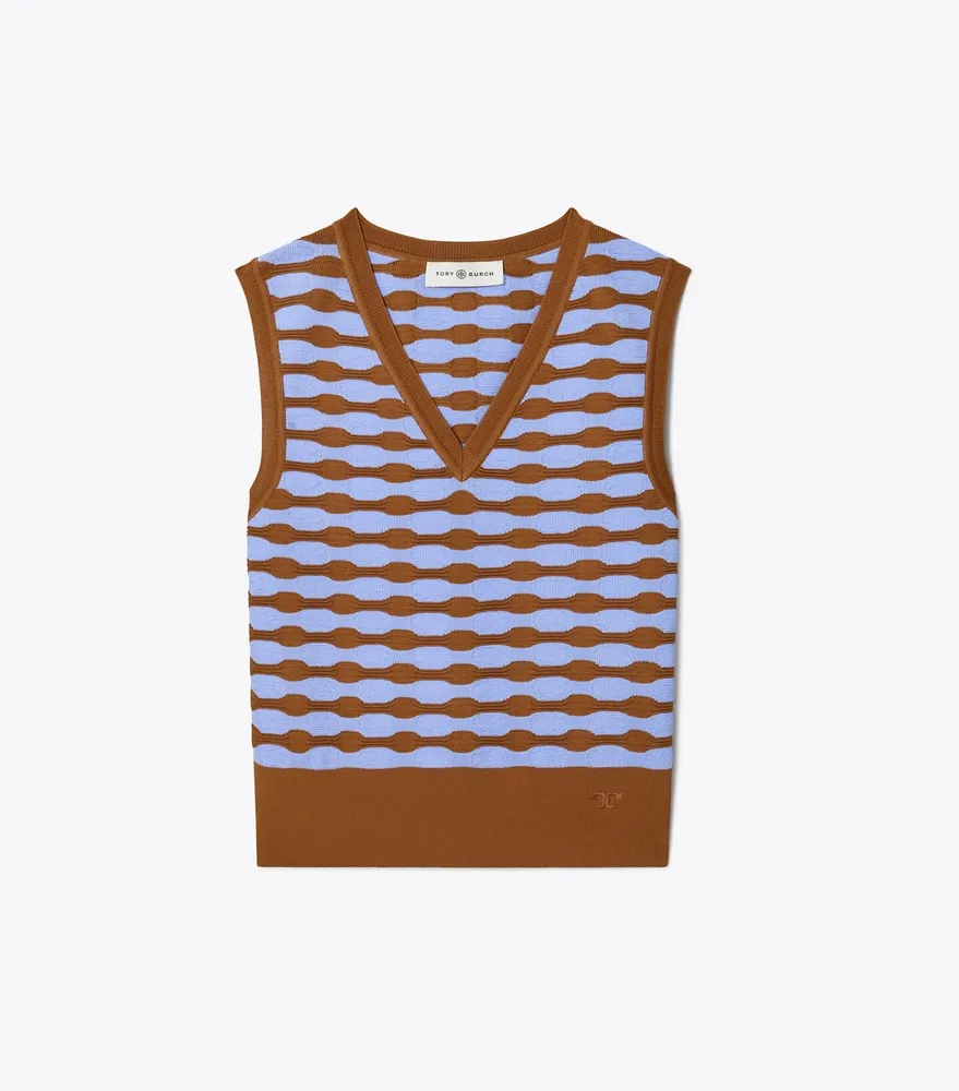 Bubble Stripe Knit Vest