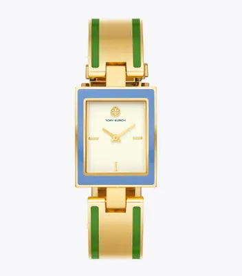 Buddy Bangle Watch, Gold-Tone/Multi-Color Stainless Steel, 26 x 32 MM