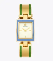 Buddy Bangle Watch, Gold-Tone/Multi-Color Stainless Steel, 26 x 32 MM