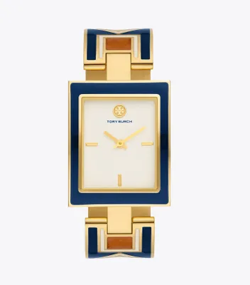 Buddy Bangle Watch, Navy/Gold-Tone Stainless Steel, 25 x 32MM 