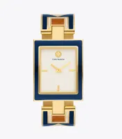 Buddy Bangle Watch, Navy/Gold-Tone Stainless Steel, 25 x 32MM 