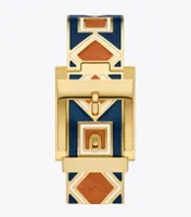 Buddy Bangle Watch, Navy/Gold-Tone Stainless Steel, 25 x 32MM 