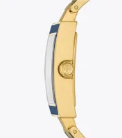 Buddy Bangle Watch, Navy/Gold-Tone Stainless Steel, 25 x 32MM 