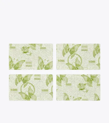 Butterfly Batik Cocktail Napkin, Set of 4