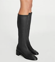 Cap-Toe Knee-High Boot