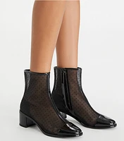 Cap-Toe Low Heeled Ankle Boot