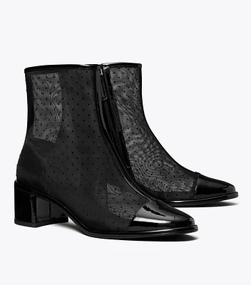 Cap-Toe Low Heeled Ankle Boot