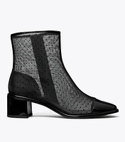 Cap-Toe Low Heeled Ankle Boot