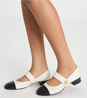 Cap-Toe Mary Jane Heeled Ballet