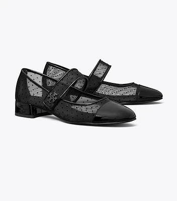 Cap-Toe Mary Jane Heeled Ballet