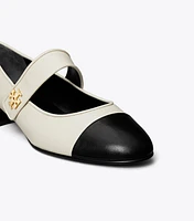 Cap-Toe Mary Jane Heeled Ballet