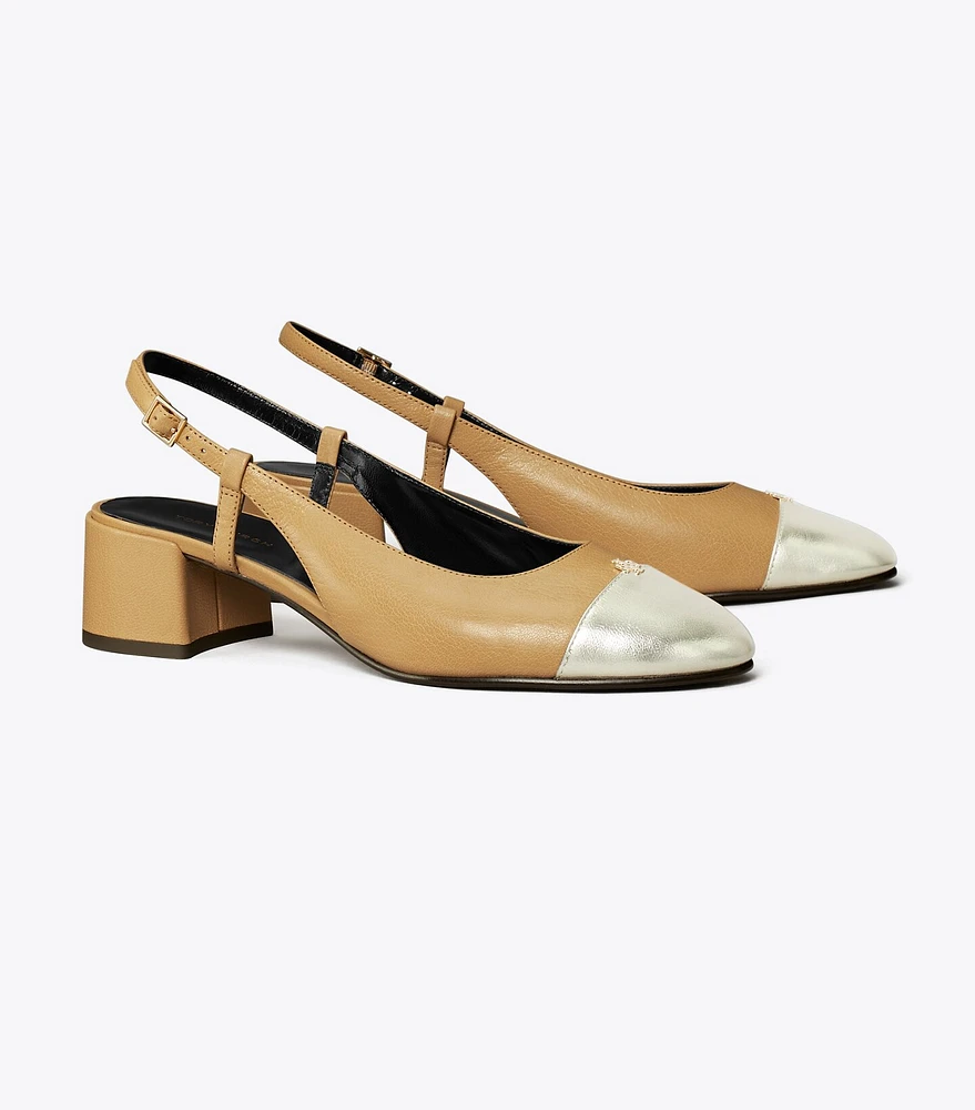 Cap-Toe Slingback Pump