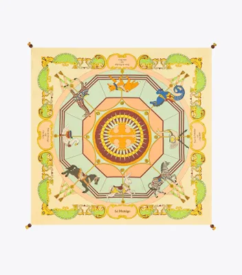 Carousel Double-Sided Silk Square Scarf