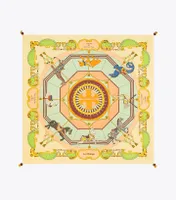 Carousel Double-Sided Silk Square Scarf