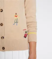 Cashmere Embroidered Golf Cardigan