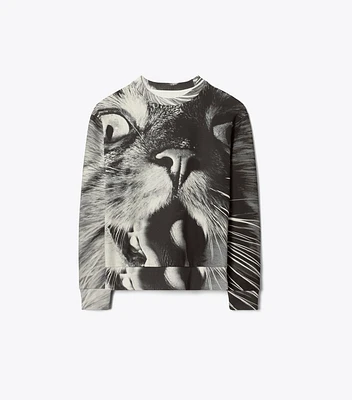 Cat Printed Crewneck