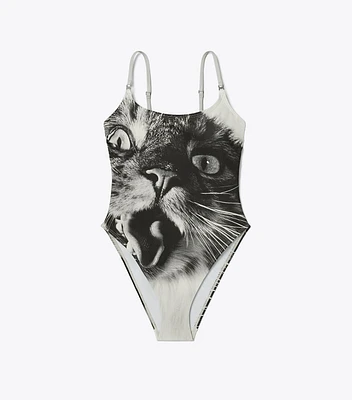 Cat Printed Swimsuit