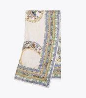 Ceramic Plate Embroidered Oversized Square Scarf