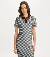 Checkered Mesh Polo Dress