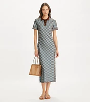 Checkered Mesh Polo Dress