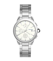 Collins Watch, Stainless Steel/Ivory Chronograph, 38 MM