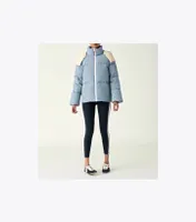 Color-Block Hooded Down Jacket