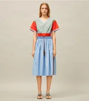 Color-Block Poplin Dress