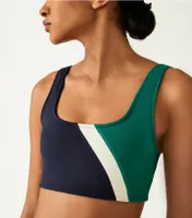 Color-Block Sculpt Compression Scoop-Back Bra