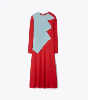 Colorblock Honeycomb Jersey Dress