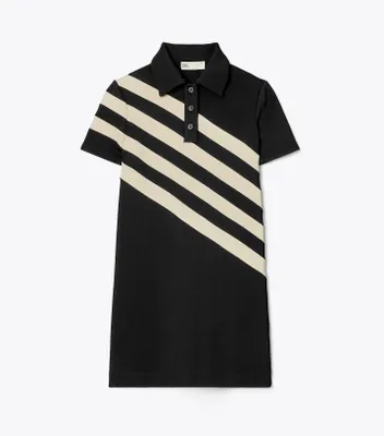 Colorblock Knit Polo Dress