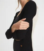 Colorblock Ribbed Cardigan