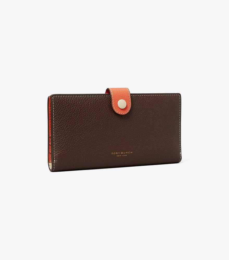 Colorblock Zip Slim Wallet