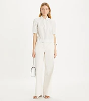 Cotton and Silk Poplin Pant