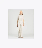 Cotton and Silk Poplin Pant