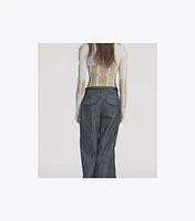 Cotton and Silk Wide-Leg Pants