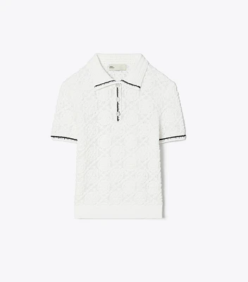 Cotton Lace Polo Top