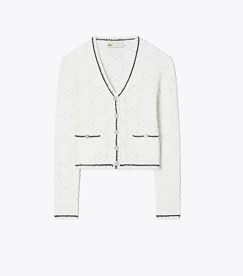 Cotton Logo Lace Cardigan