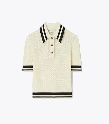 Cotton Pointelle Polo