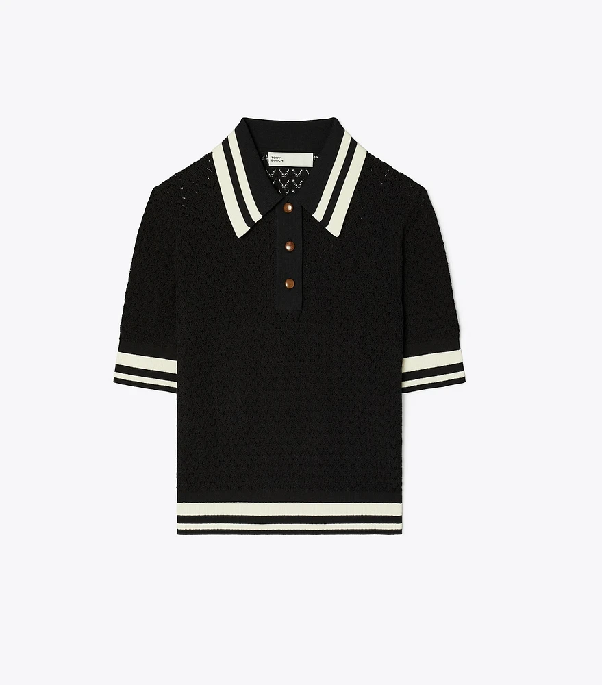 Cotton Pointelle Polo