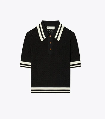 Cotton Pointelle Polo