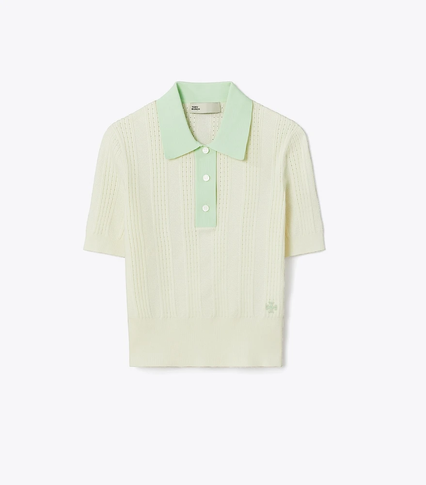 Cotton Pointelle Polo