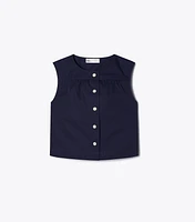 Cotton Poplin Button Top