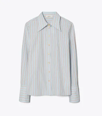 Cotton Poplin Striped Shirt