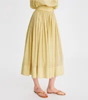 Cotton Silk Mid-Length Skirt