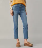 Cropped Boot-Cut Marble Jean
