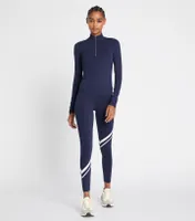 Cropped Half-Zip Long-Sleeve Top