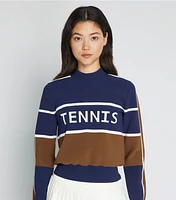 Cropped Tech Nylon Tennis Sweater