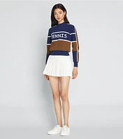 Cropped Tech Nylon Tennis Sweater